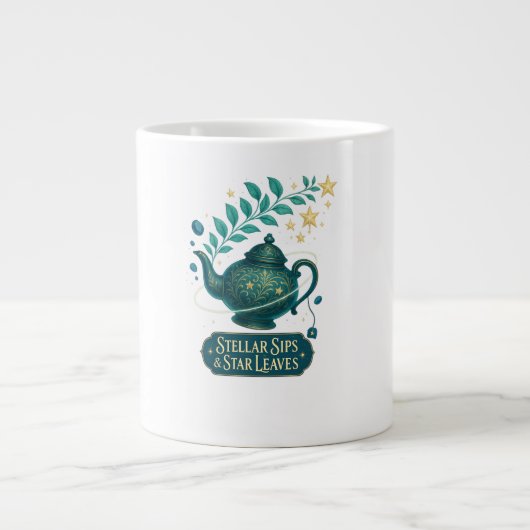 Stellar Sips & Star Blätter Tasse - Cosmic Tee Cup (Vorderseite)