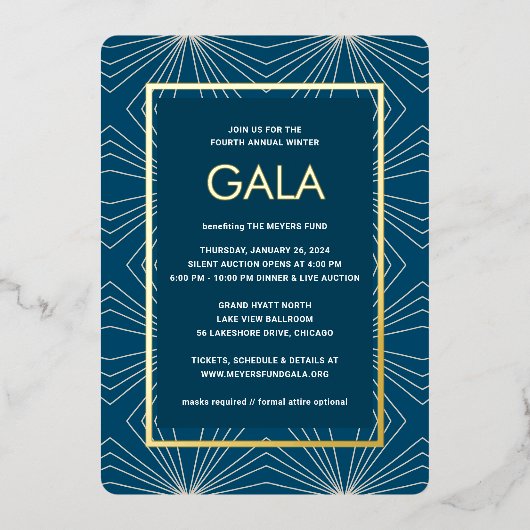 Stellar Skies Gala Foil Einladung (Vorderseite)