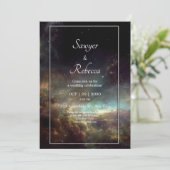 Stellar Sky Wedding Einladung (Stehend Vorderseite)