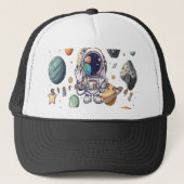 Stellar Space Cap - Galaxy-Themed Hat mit Planeten Truckerkappe (Vorderseite)