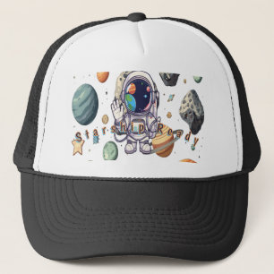 Stellar Space Cap - Galaxy-Themed Hat mit Planeten Truckerkappe
