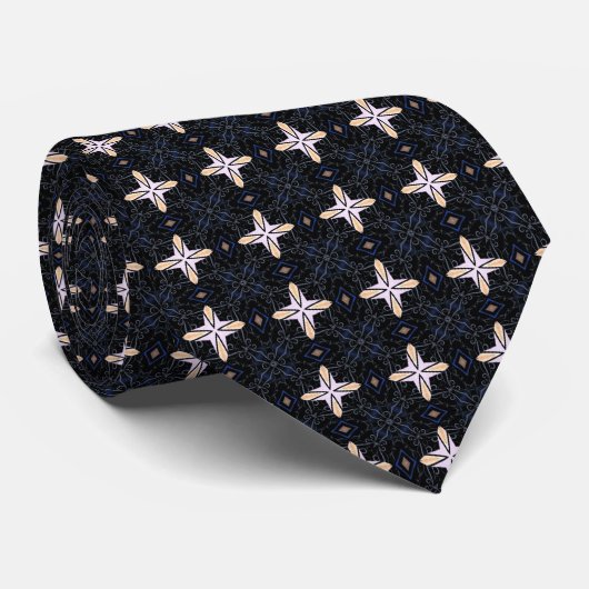 Stellar Stars Black Neck Tie Krawatte (Gerollt)