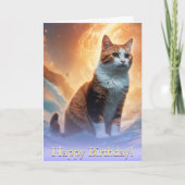 Stellar Surf: Calico Cat's Cosmic Space Wave Karte (Vorderseite)