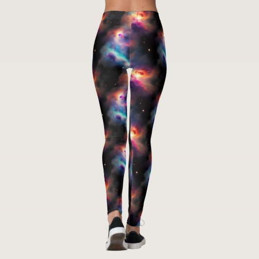 Stellar Symphony Galactic Nebulas Pattern Leggings (Rückseite)