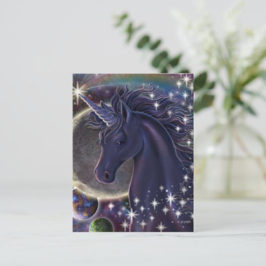 Stellar Unicorn Postkarte (Stehend Vorderseite)