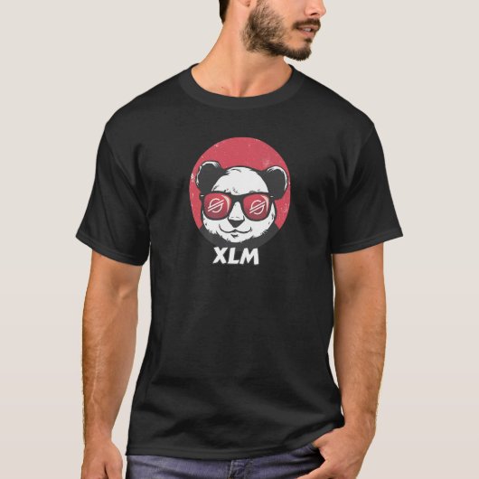 Stellar Xlm Niedlich Crypto Panda Sun Brillen Retr T-Shirt (Vorderseite)