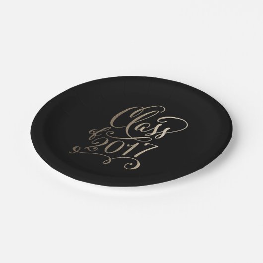 Stellar Year EDITABLE FARBEN Abschluss Teller (Schrägansicht)