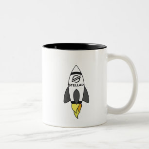 Stellar zur Mondrakete Zweifarbige Tasse