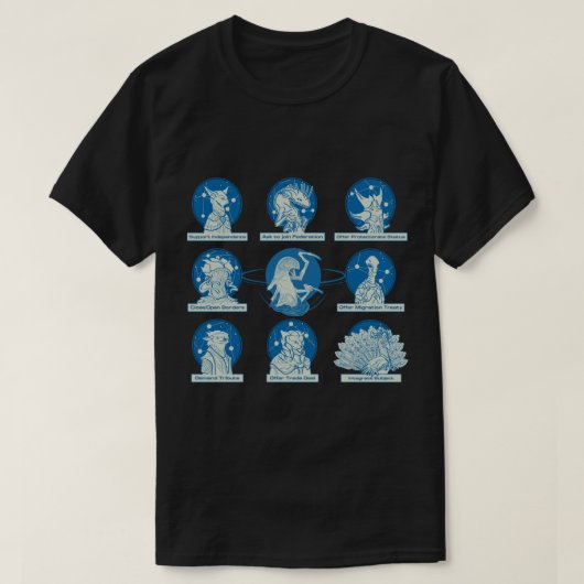 Stellaris Leviathan and other species. T-Shirt (Design vorne)