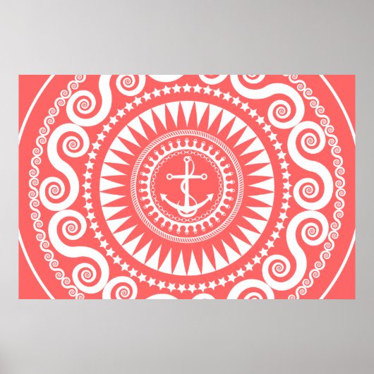 StellaRoot Anchor Down Pink Preppy Poster (Vorne)
