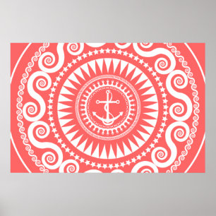 StellaRoot Anker-unten Rosa adrett Poster