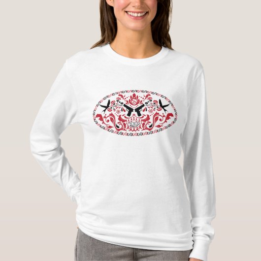 StellaRoot Capulet Spatzen-Gewehr-Friedensmuster T-Shirt (Vorderseite)
