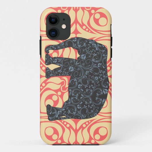 StellaRoot Damast-Elefant Vinatge adrett Case-Mate iPhone Hülle (Rückseite)