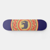 StellaRoot Elephant Vintag Burnt Damask Skateboard (Horizontal)