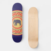 StellaRoot Elephant Vintag Burnt Damask Skateboard (Vorderseite)