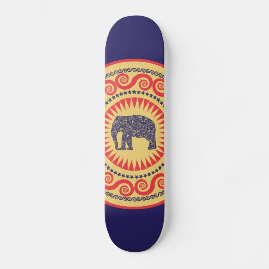 StellaRoot Elephant Vintag Burnt Damask Skateboard (Vorderseite)