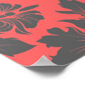 StellaRoot Hoot Owl Vintag Damask Print Poster (Ecke)