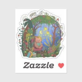 Stella's Starry Storytime Hand gezeichnet von Tia Aufkleber