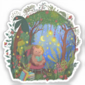 Stella's Starry Storytime Hand gezeichnet von Tia Aufkleber (Vorderseite)