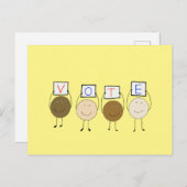 STELLE AUF UND STIMME POSTKARTE (Vorne/Hinten)