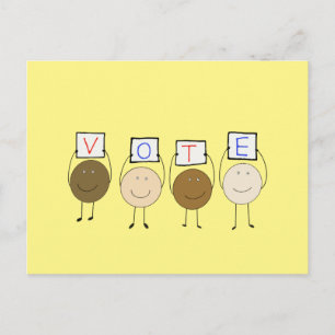 STELLE AUF UND STIMME POSTKARTE