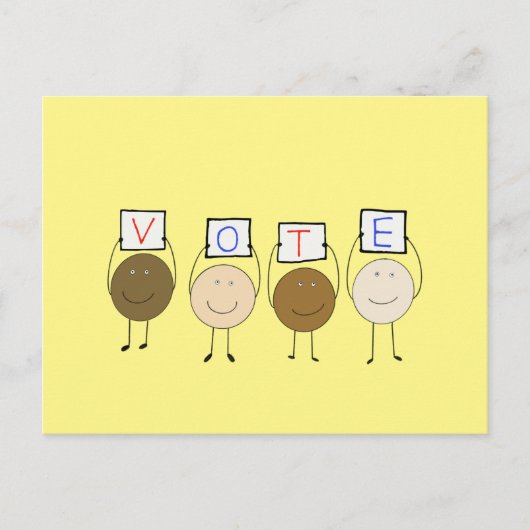 STELLE AUF UND STIMME POSTKARTE (Vorderseite)