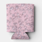 Stellen der weißen rosa Perlen auf rosa Samt Dosenkühler (Rückseite)