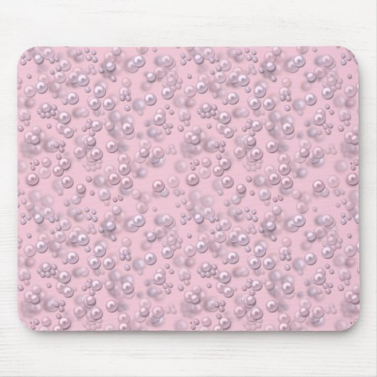 Stellen der weißen rosa Perlen auf rosa Samt Mousepad (Vorne)