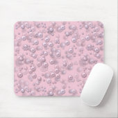 Stellen der weißen rosa Perlen auf rosa Samt Mousepad (Mit Mouse)