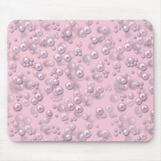 Stellen der weißen rosa Perlen auf rosa Samt Mousepad (Vorne)