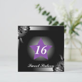 Stellen-heller Stern 16. Geburtstag - fertigen Sie Einladung (Stehend Vorderseite)