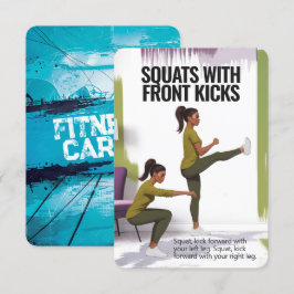 Stellen mit Kicks-Fitness-Karte mit blauem Hinterg Save The Date