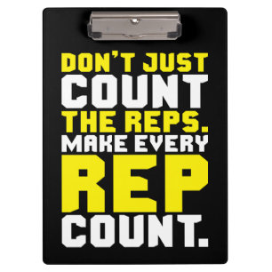 Stellen Sie alle Rep Count - Workout Motivierend Klemmbrett