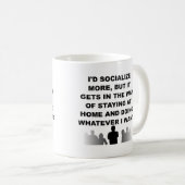 Stellen Sie Bleibe bei Zuhause Funny Mug oder Trav Kaffeetasse (VorderseiteRechts)