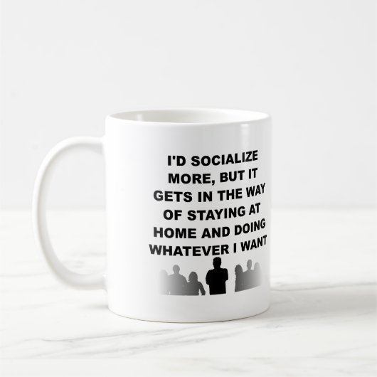 Stellen Sie Bleibe bei Zuhause Funny Mug oder Trav Kaffeetasse (Links)