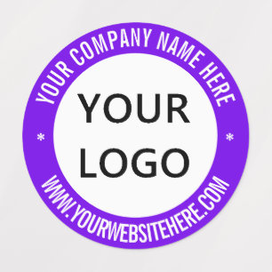 Stellen Sie das Firmenlogo und das Text-Firmenlogo Etiketten