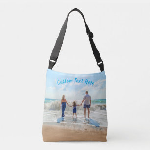Stellen Sie das Foto-Crossbody-Bag mit Text ein. Tragetaschen Mit Langen Trägern