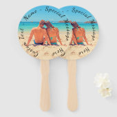 Stellen Sie den Handfächer Ihres Fotos mit Textnam (Vorne und Hinten)