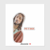 Stellen Sie den strahlenden Jesus auf weißem Hinte Aufkleber (Blatt)