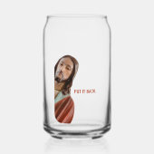 Stellen Sie den strahlenden Jesus auf weißem Hinte Dosenglas (Vorderseite)