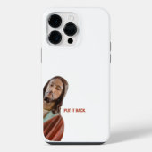 Stellen Sie den strahlenden Jesus auf weißem Hinte iPhone Hülle (Rückseite)