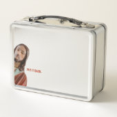 Stellen Sie den strahlenden Jesus auf weißem Hinte Metall Brotdose (Rückseite)