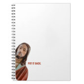 Stellen Sie den strahlenden Jesus auf weißem Hinte Notizblock (Vorderseite)