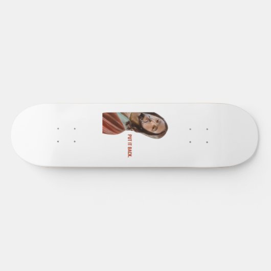 Stellen Sie den strahlenden Jesus auf weißem Hinte Skateboard (Horizontal)