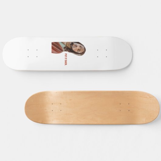 Stellen Sie den strahlenden Jesus auf weißem Hinte Skateboard (Horizontal)