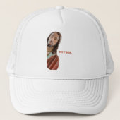 Stellen Sie den strahlenden Jesus auf weißem Hinte Truckerkappe (Vorderseite)