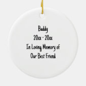 Stellen Sie die Erinnerung an Ihr Foto ein. Keramik Ornament (Hinten)