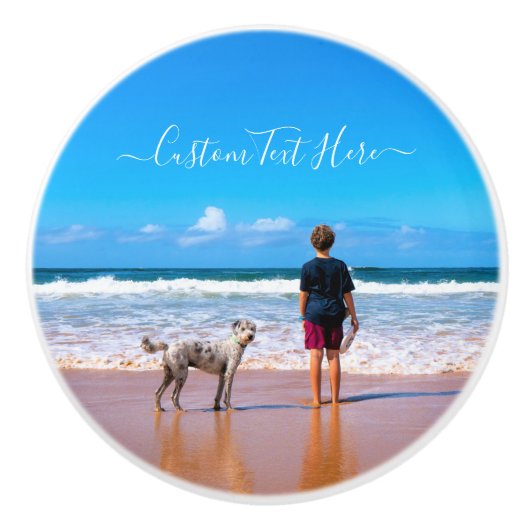 Stellen Sie die Keramik Ihres Fotos mit Text ein. Keramikknauf (Vorderseite)