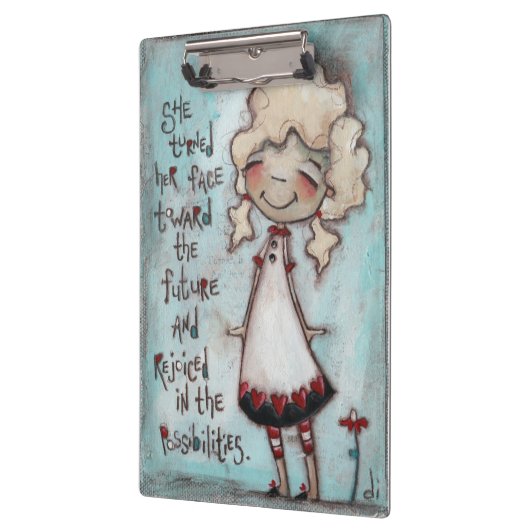 Stellen Sie die Zukunft - Klemmbrett gegenüber (Links)