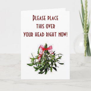 STELLEN SIE DIESES MISTLETOE ÜBER IHREN KOPF-BE RE FEIERTAGSKARTE